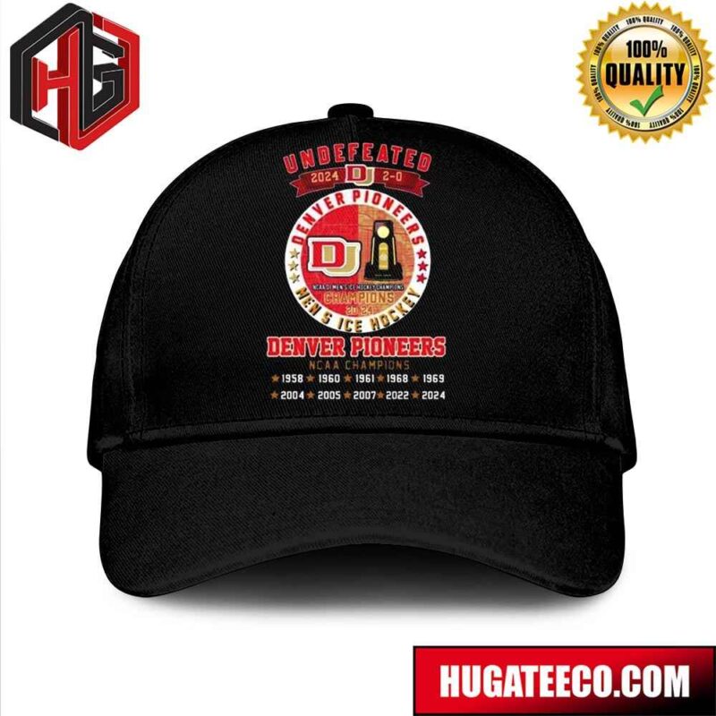 Undefeated 2-0 Denver Pioneers NCAA Men’s Ice Hockey Champions 2024 Classic Hat-Cap