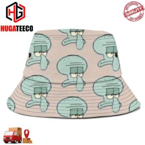Unique Combination Of Squidward And Spongebob Summer Headwear Bucket Hat-Cap For Family