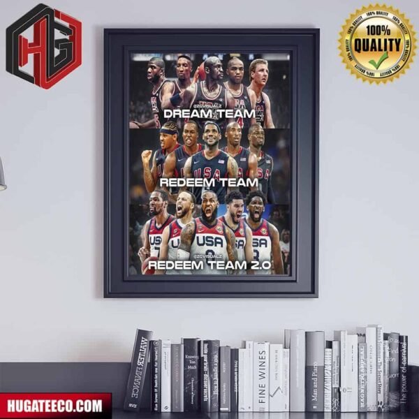 United States Men’s Olympic Basketball Team NBA Poster Canvas