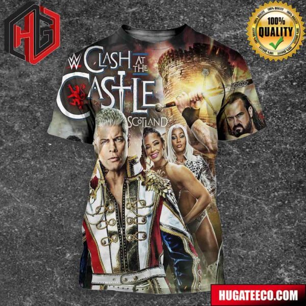 WWE Clash At The Castle Scotland Glasgow Saturday 15 June SmackDown At OVO Hydro Cody Rhodes x Drew McIntyre x Bianca Belair x The Usos x Jade Cargill 3D T-Shirt