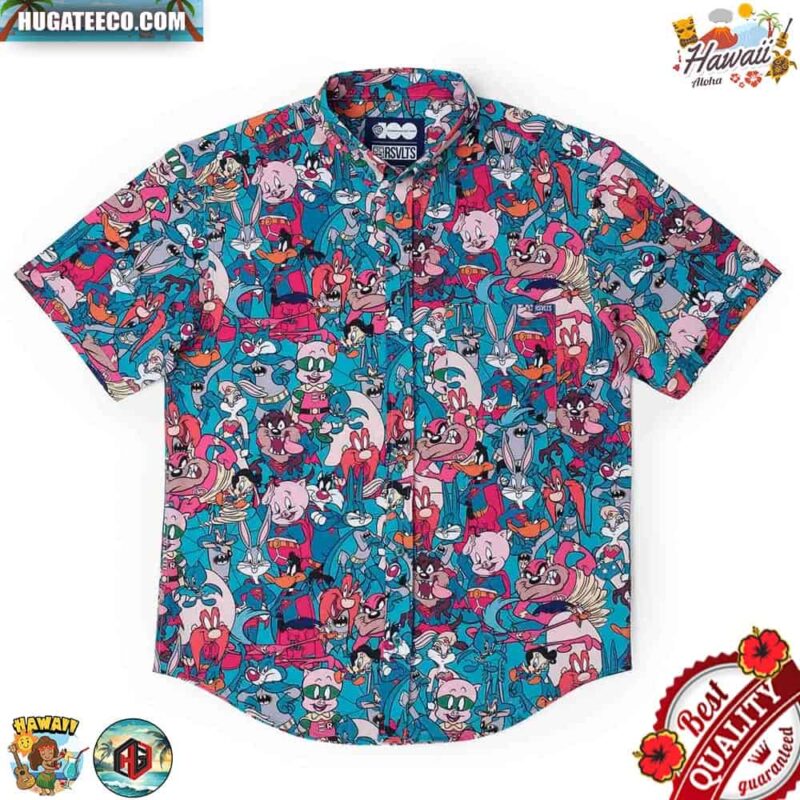 WB100 Looney Tunes Heroes  RSVLTS Collection Summer Hawaiian Shirt