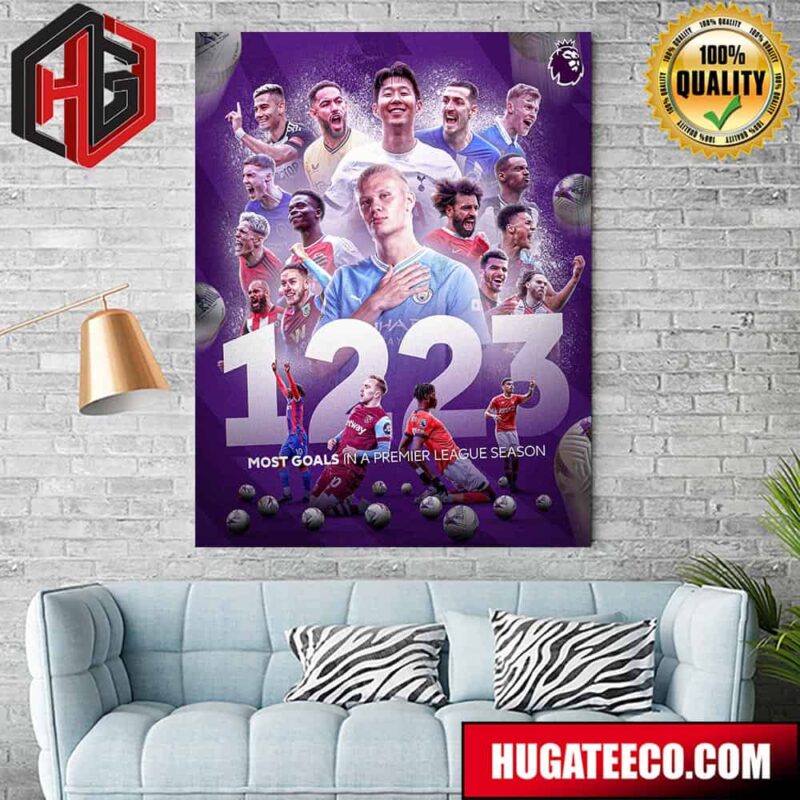 2023-24 Has Seen The Most Goals For A Single Season In Premier League History 1223 Goals Home Decor Poster Canvas