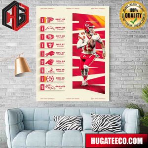 2024 Away Schedule List Kansas City Chiefs NFL Home Decor Poster Canvas