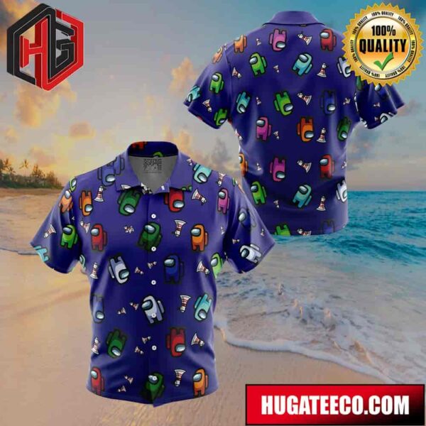 Among Us Pattern Button Up Animeape Hawaiian Shirt