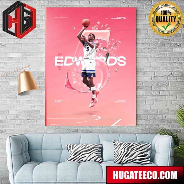 Antman Anthony Edwards Minnesota Timberwolves NBA X Adidas Ae1 Georgia Red Clay Shooting Guard Home Decor Poster Canvas