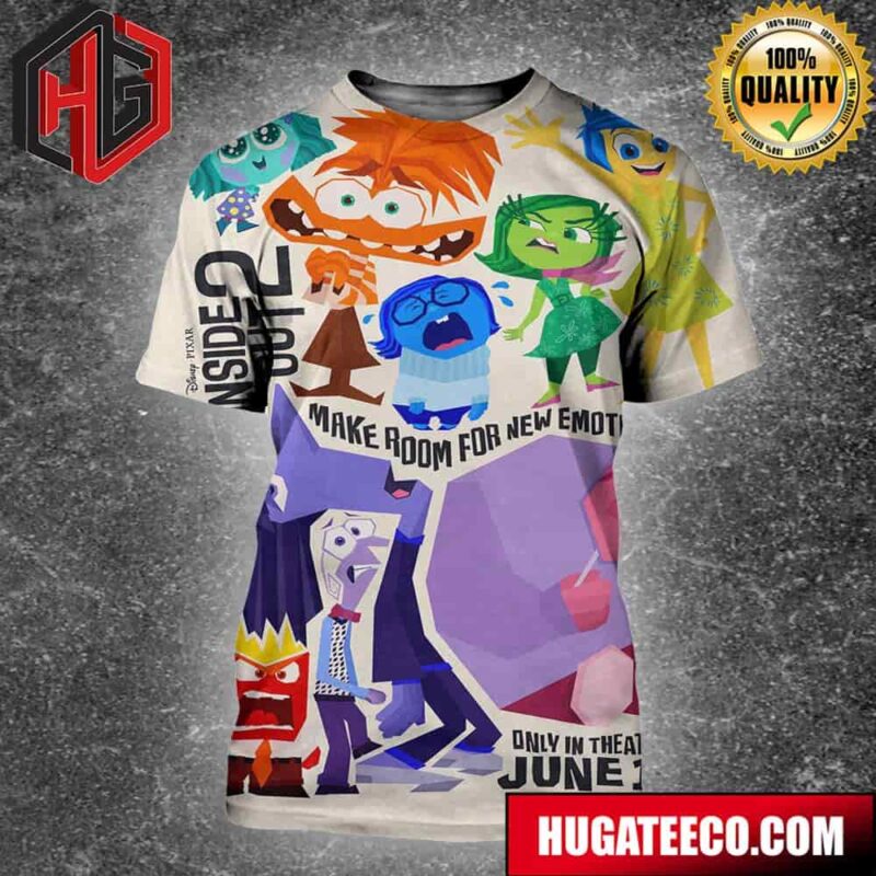 Art Poster For Inside Out 2 Releasing In Theaters On June 14 3D T-Shirt