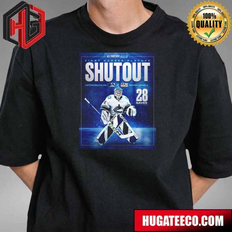 31 Vancouver Canucks At Nashville Predators Round 1 Game 6 NHL 28 Saves First Career Playoff Shutout T-Shirt