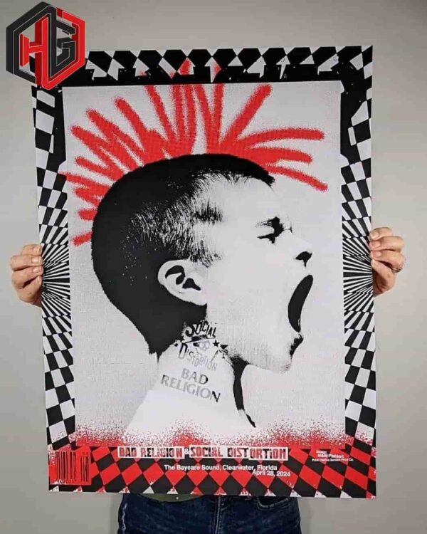 Bad Religion Social Distortion The Baycare Sound Clearwater Florida April 28 2024 Limted Poster Canvas