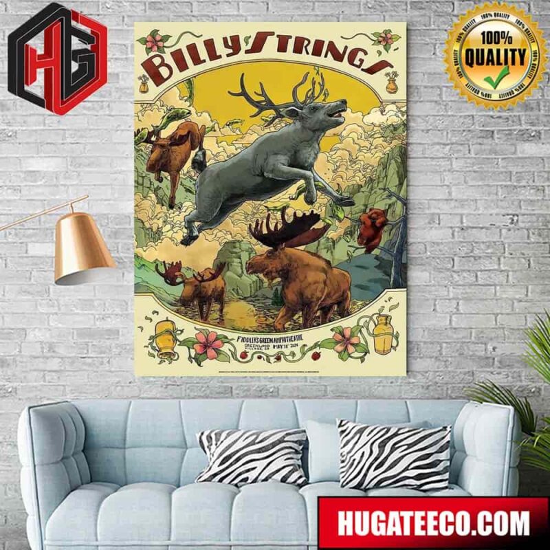 Billy Strings On May 18th 2024 Fiddler’s Green Amphitheatre Greenwood Village Co Poster Art By Dave Kloc And Jessica Seamans Home Decor Poster Canvas