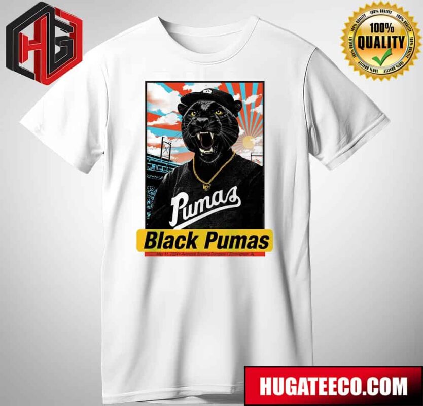 Black Pumas May 11 2024 Avondale Brewing Company Birmingham Al The Great Posters T-Shirt Hoodie