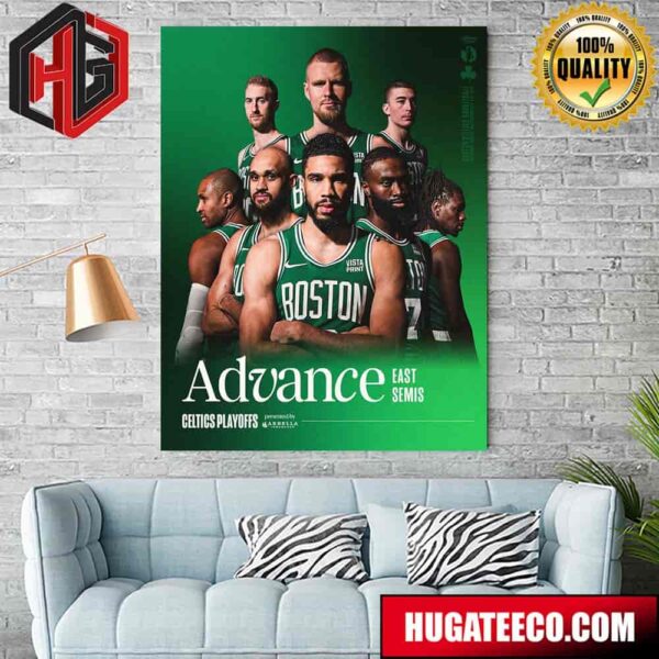 Boston Celtics Advance To The Eastern Conference Semifinals NBA Playoffs Poster Canvas