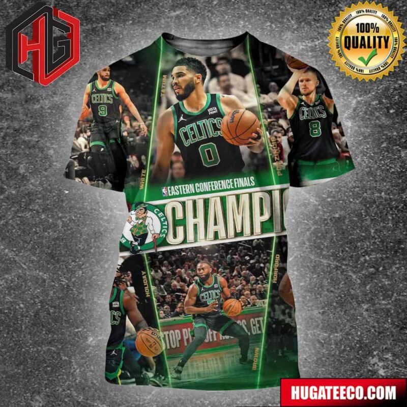 Boston Celtics Unsigned Fanatics Auth 2024 NBA Eastern Conference Champions All Over Print Shirt