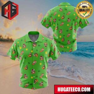 Bowser Pattern Super Mario Button Up Animeape Hawaiian Shirt