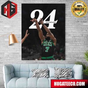 Brown Jaylen Boston Celtics 24 First Balf Points Put Some Respect On His Name Home Decor Poster Canvas