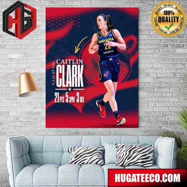 Caitlin Clark Showcased Her Proven Skillset In Her WNBA Preseason Debut For The Indiana Fever On May 3 2024 At Dal Home Decor Poster Canvas