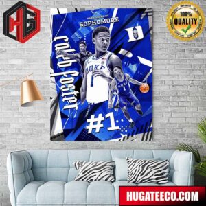 NBA Caleb Foster Number 1 Duke Blue Devils Harrisburg NC Sophomore Home Decor Poster Canvas