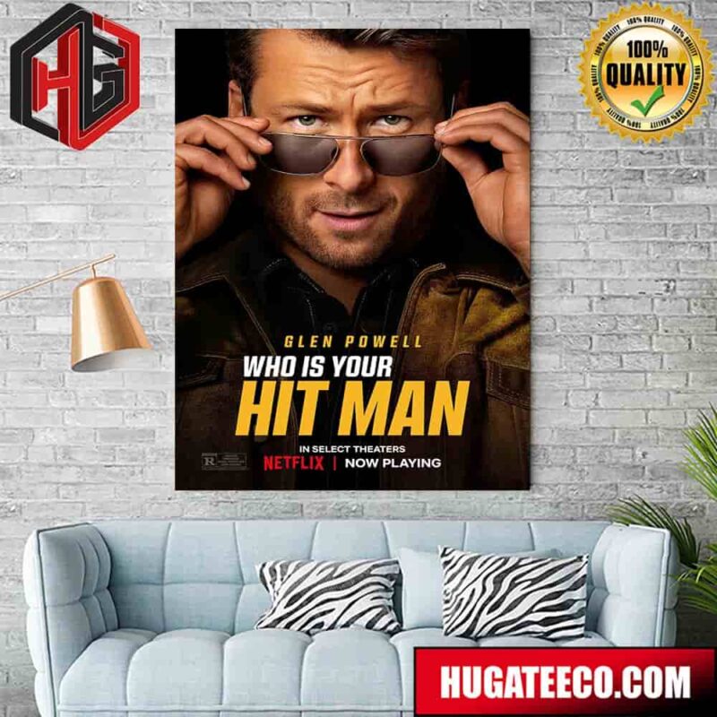 Character Posters For Hit Man Starring Glen Powell Home Decor Poster Canvas