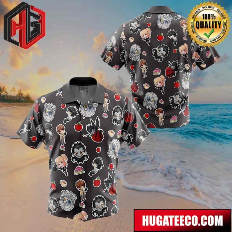 Chibi Death Note Pattern Button Up Animeape Hawaiian Shirt