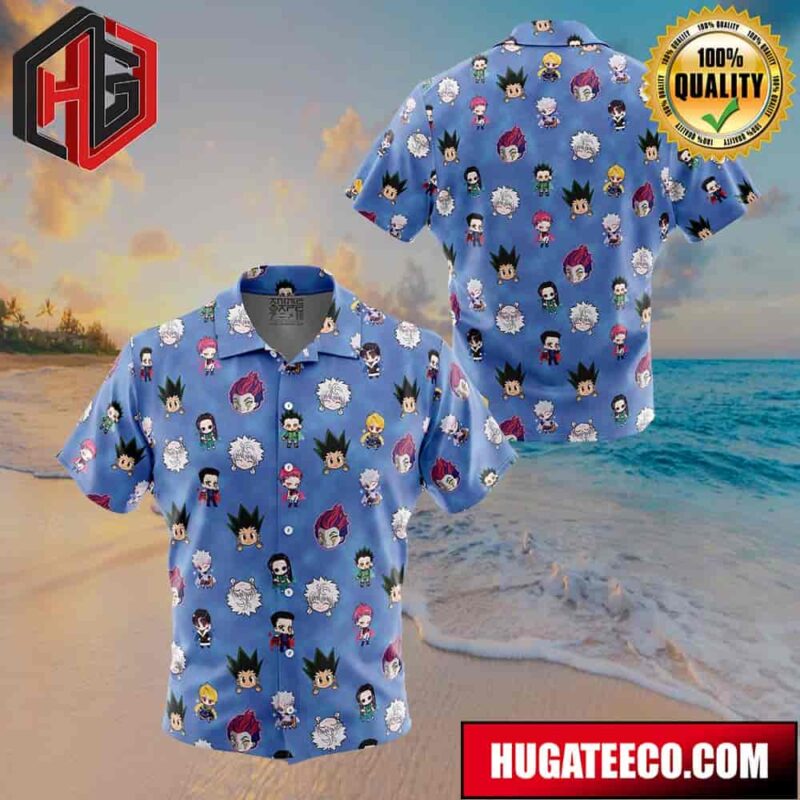 Chibi Hunter X Hunter Characters Pattern Button Up Animeape Hawaiian Shirt