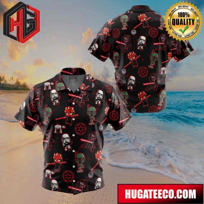 Chibi Sith Galactic Empire Star Wars Pattern Button Up Animeape Hawaiian Shirt