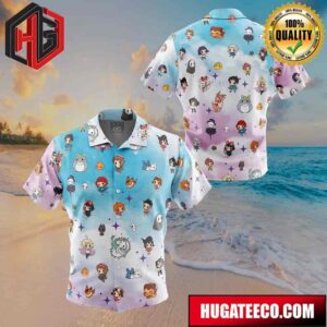 Chibi Studio Ghibli Pattern Button Up Animeape Hawaiian Shirt