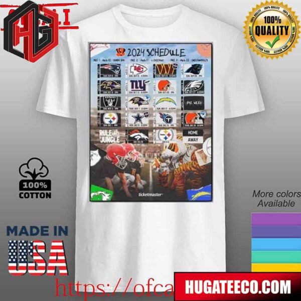 Cincinnati Bengals Announced Their New Season NFL 2024 Schedule Poster Unisex T-Shirt