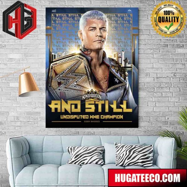Cody Rhodes Takes Down Logan Paul To Remain Undisputed WWE Champion King And Queen Of The Ring And Still Poster Canvas