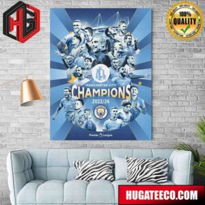 Congrats Manchester City Is Champions Premier League 2023-2024 Man City Champions Home Decor Poster Canvas
