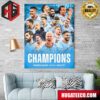Official Poster Fore Pep Guardiola With Manchester City Champions Premier League 2023-2024 Man City Champions 4 In A Row Home Decor Poster Canvas