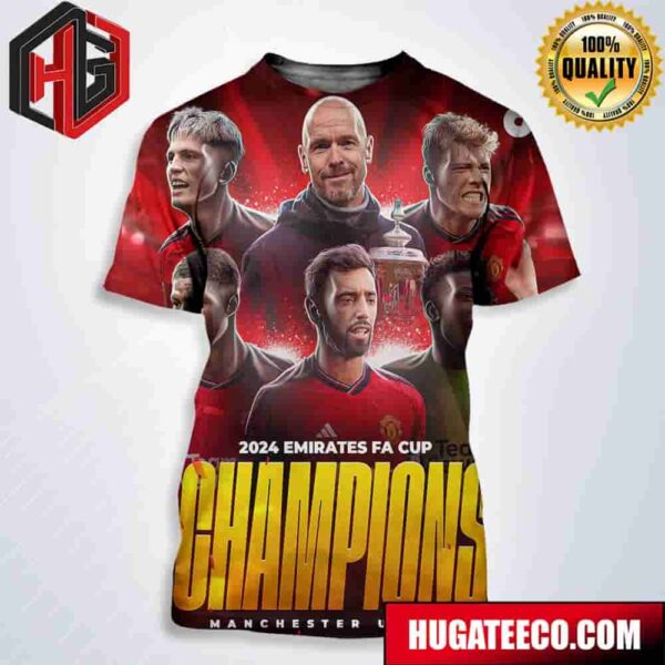 Congratulations Manchester United Is Champions FA Cup 2024 All Over Print T-Shirt