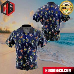 Crash And Dr Neo Pattern Crash Bandicoot Button Up Animeape Hawaiian Shirt