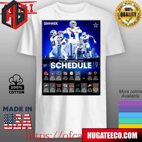Dallas Cowboys Announced Their New Season NFL 2024 Schedule Poster Unisex T-Shirt