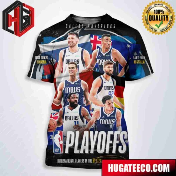 Dallas Mavericks Team NBA Playoffs International Players In The Western Conference Finals All Over Print T-Shirt