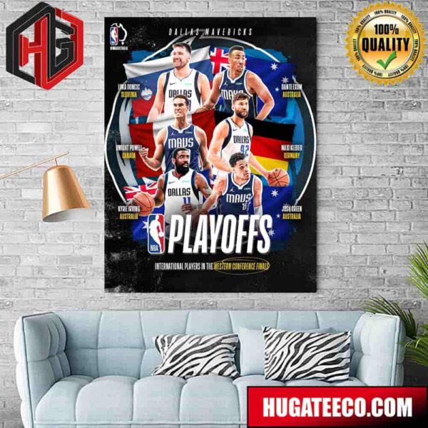 Dallas Mavericks Team NBA Playoffs International Players In The Western Conference Finals Poster Canvas