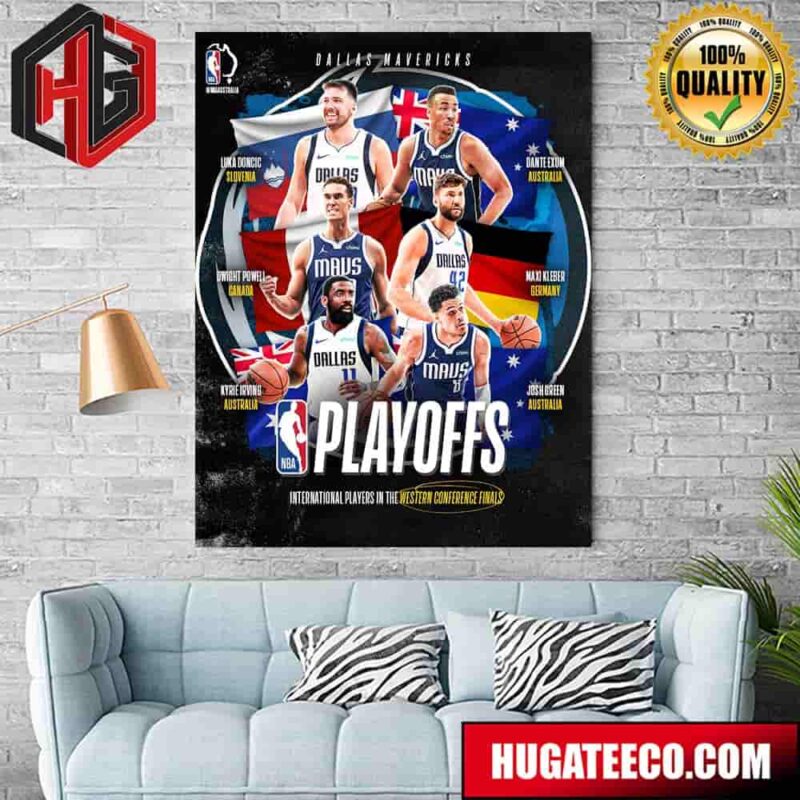 Dallas Mavericks Team NBA Playoffs International Players In The Western Conference Finals Poster Canvas