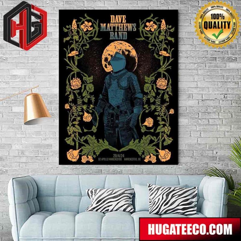 Dave Matthews Band April 29th 2024 Dmb2024 O2 Apollo Manchester Uk Poster Canvas