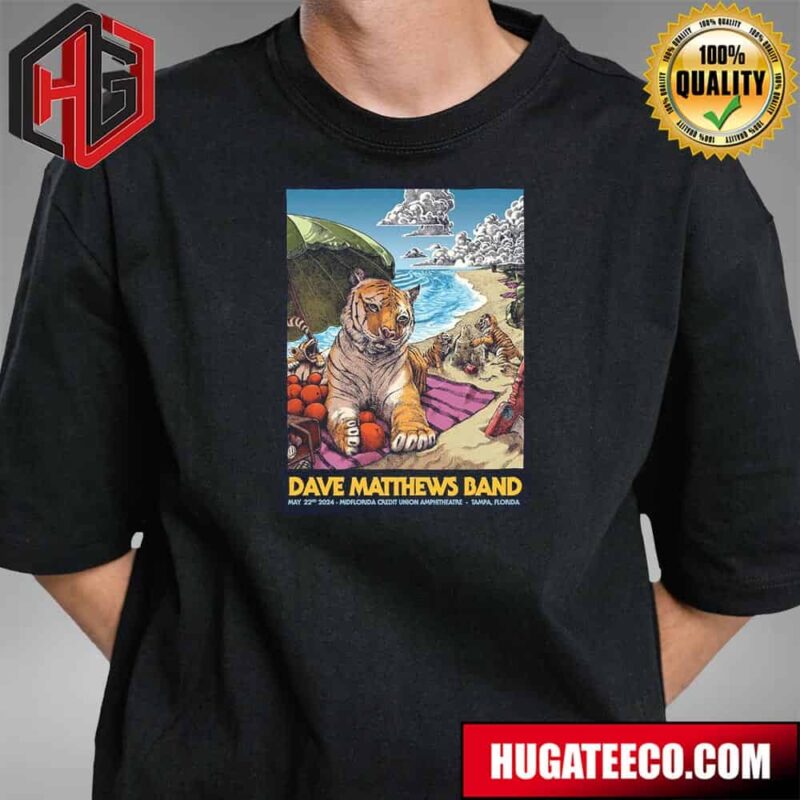 Dave Matthews Band May 22nd 2024 Show Midflorida Credit Union Amphitheatre In Tampa Florida T-Shirt