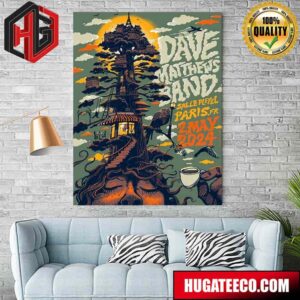 Dave Matthews Band Show On May 2 2024  In Paris At Salle Pleyel Home Decor Poster Canvas