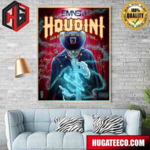 Eminem Announces New Single Houdini Releasing May 31 2024 Home Decor Poster Canvas