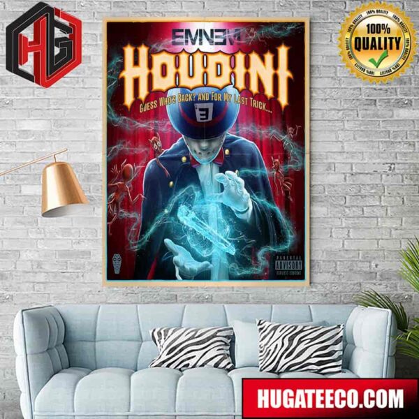 Eminem Announces New Single Houdini Releasing May 31 2024 Home Decor Poster Canvas