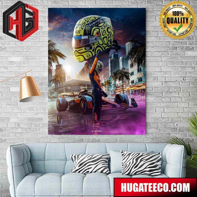 F1 Lando Norris Miami Gp Winner Poster Home Decor Poster Canvas
