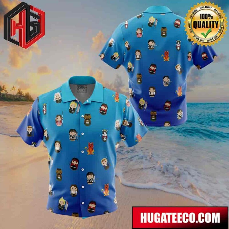 Final Fantasy 7 Pattern Button Up Animeape Hawaiian Shirt
