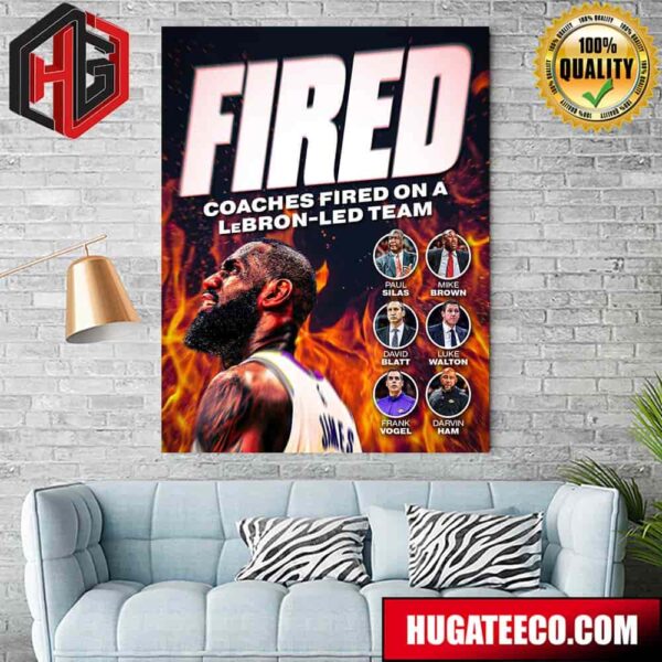 Fired Coaches Fired On A Lebron James Led Team Home Decor Poster Canvas