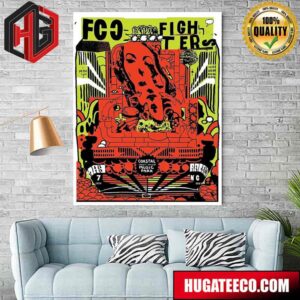 Foo Fighters Coastal Credit Union Music Park At Walnut Creek Raleigh Tonight May 7 2024 Home Decor Poster Canvas