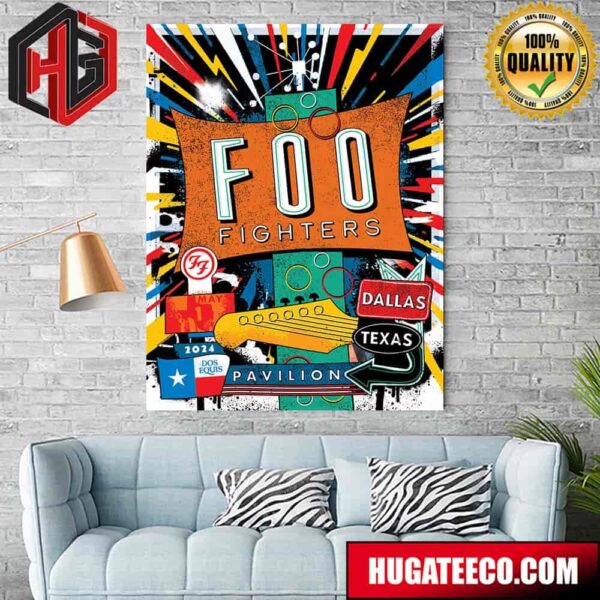 Foo Fighters Show At Dallas Texas Pavilion May 1st 2024 Poster Canvas