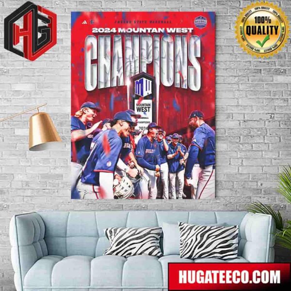 Fresno State Baseball The Diamond ‘Dogs Are 2024 Mountain West Champions NCAA Poster Canvas
