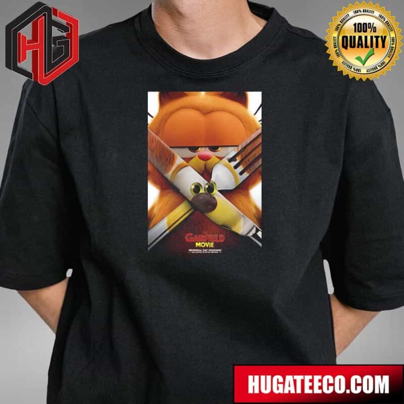 Funny Deadpool Themed The Garfield Movie Poster Releasing In Theaters On May 24 T-Shirt