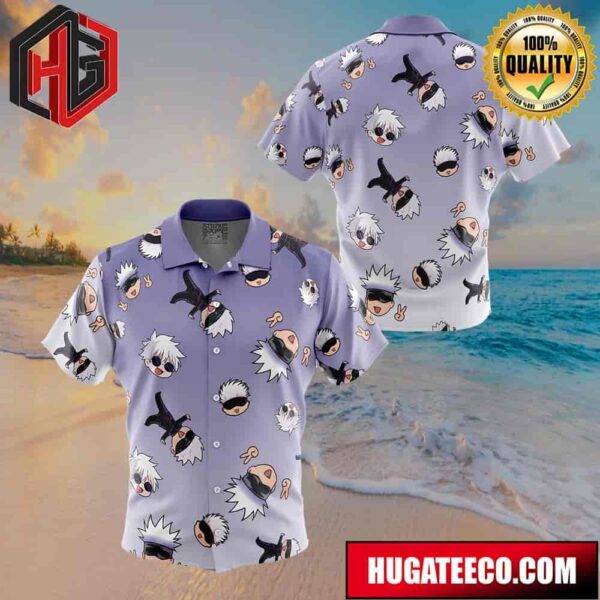 Gojo Satoru Pattern Jujutsu Kaisen Button Up Animeape Hawaiian Shirt