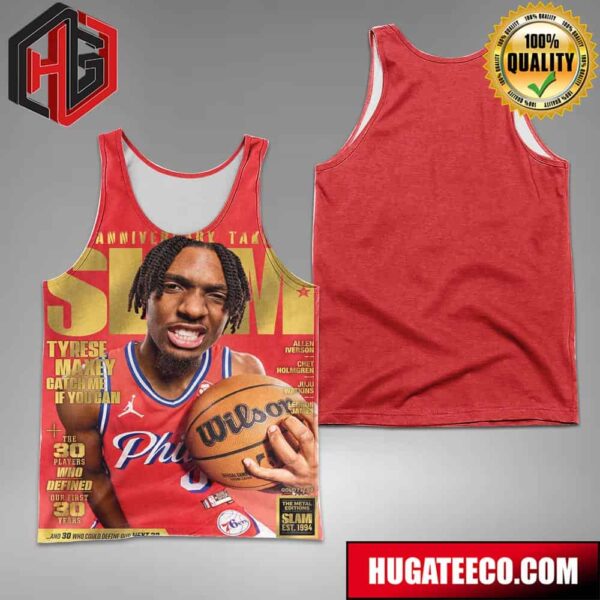 Golden Metal Slam 248 30th Anniversary Takeover Cover Star Tyrese Maxey Catch Me If You Can All-Over Print Tank Top T-Shirt Basketball