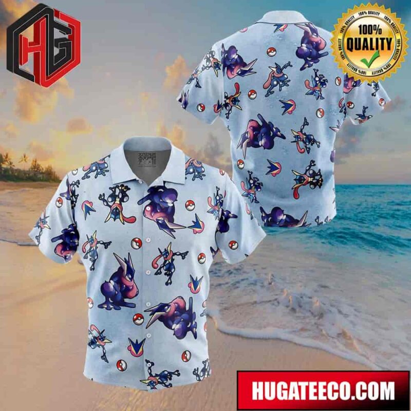 Greninja Pattern Pokemon Button Up Animeape Hawaiian Shirt
